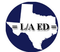 L/A Ed Logo - Man and woman in class - Call us in Roanoke, Texas, for continuing education classes for attorneys and CPAs.